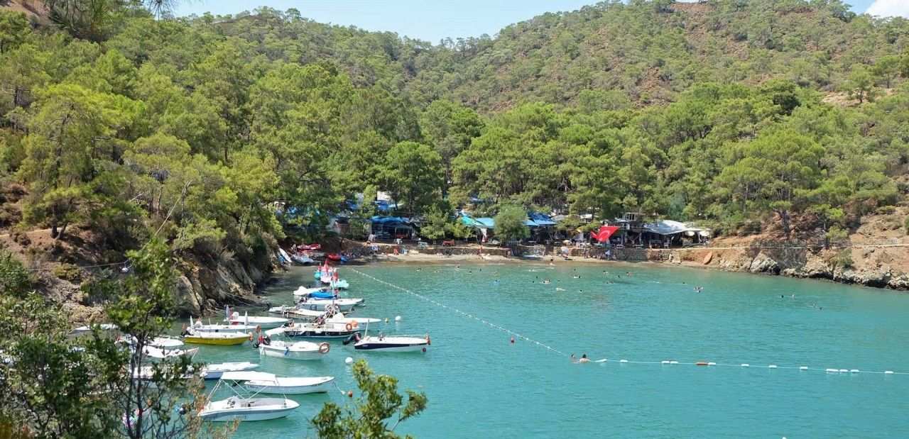fethiye katrancı koyu drone ile çekilmiş görüntüsü