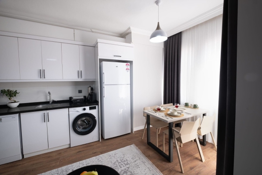 Han Apart 3 açık mutfak, Fethiye Patlangıç şık iç tasarım