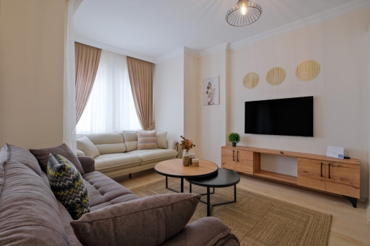 Han Apart 4 Fethiye Patlangıç, ferah ve aydınlık salon tasarımı