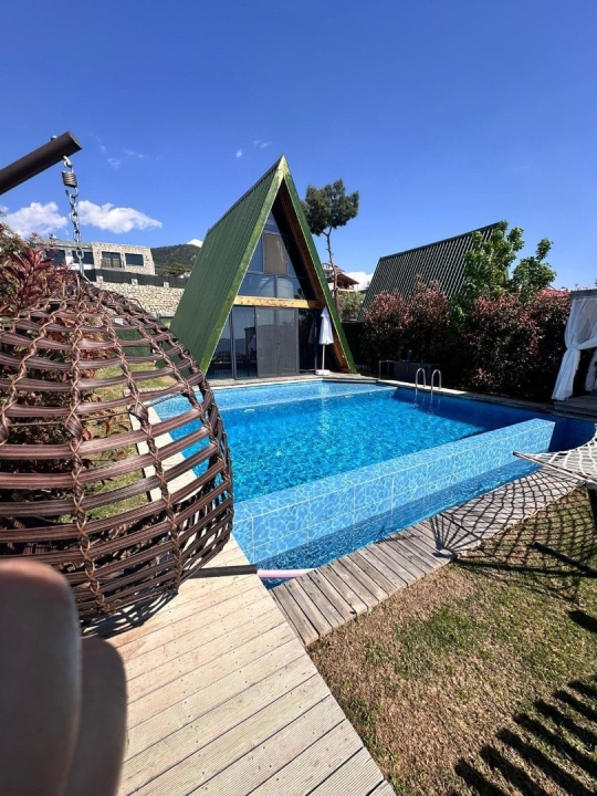 Fethiye Karaçulha Dikmen Bungalov korunaklı havuzlu bungalov