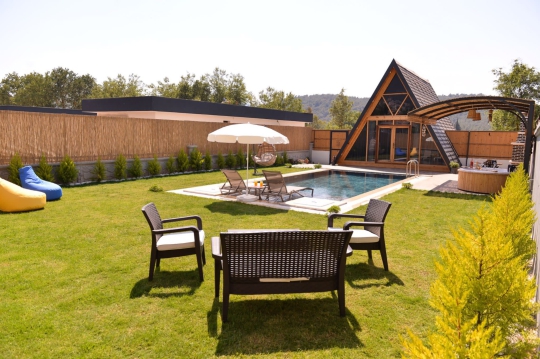 zen 1 bungalov  bahçe görüntüsü