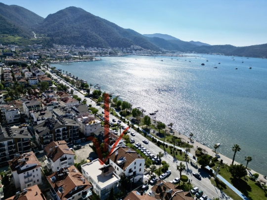 fethiye kordonda 1+1 etap apart çarşıya yürüme mesafesinde drone çekimi