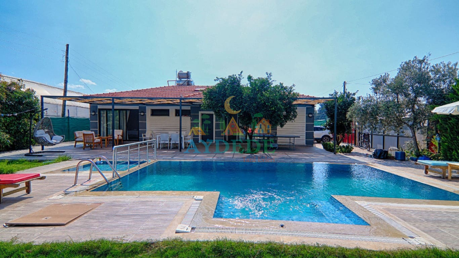 Fethiye Kargı’da özel havuzlu lüks villa avlu 2 dış görünüm