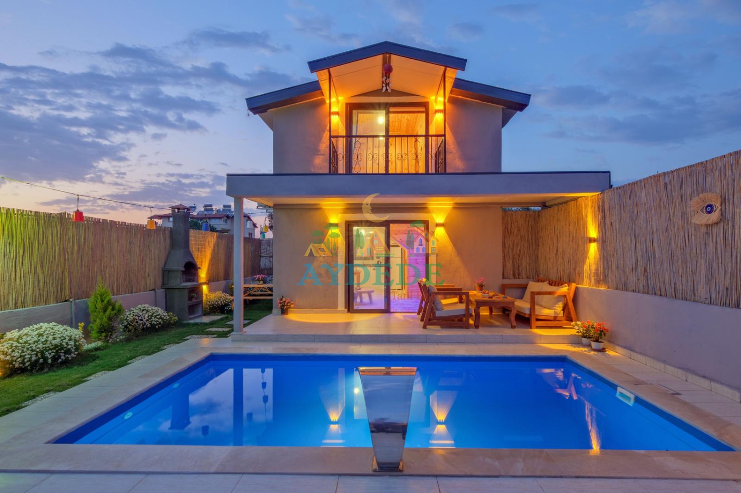 Fethiye Villa Liva özel havuz ve bahçe görünümü
