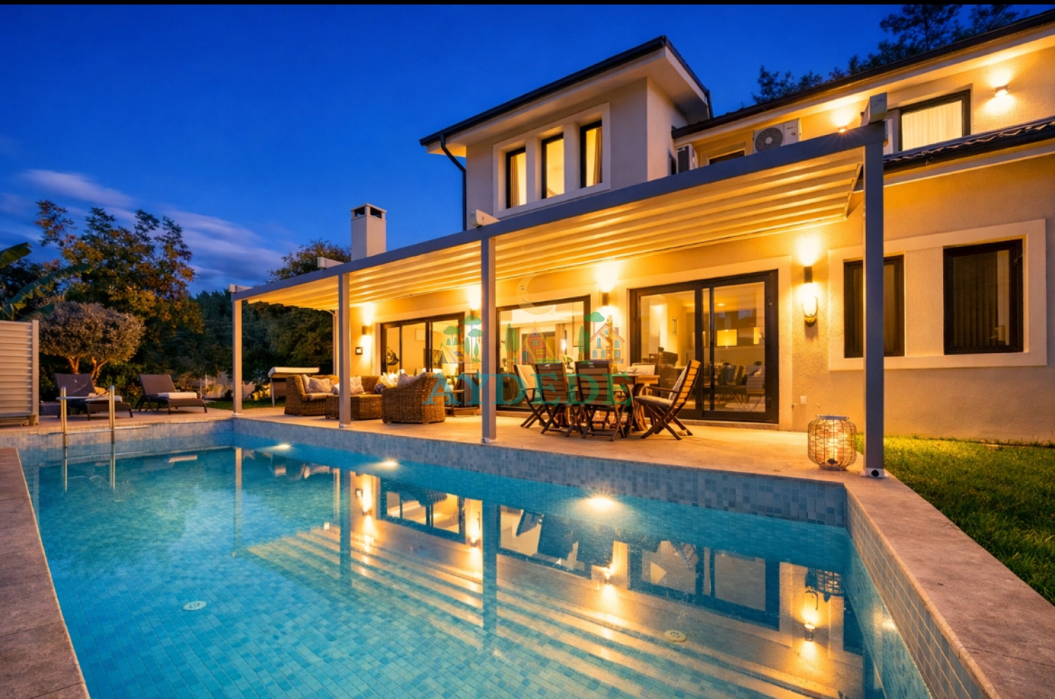 Göcek İnlice’de Villa Lodos özel havuzlu lüks villa dış cephe görünümü